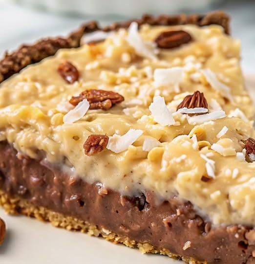 No-Bake Chocolate Coconut Pecan Pie